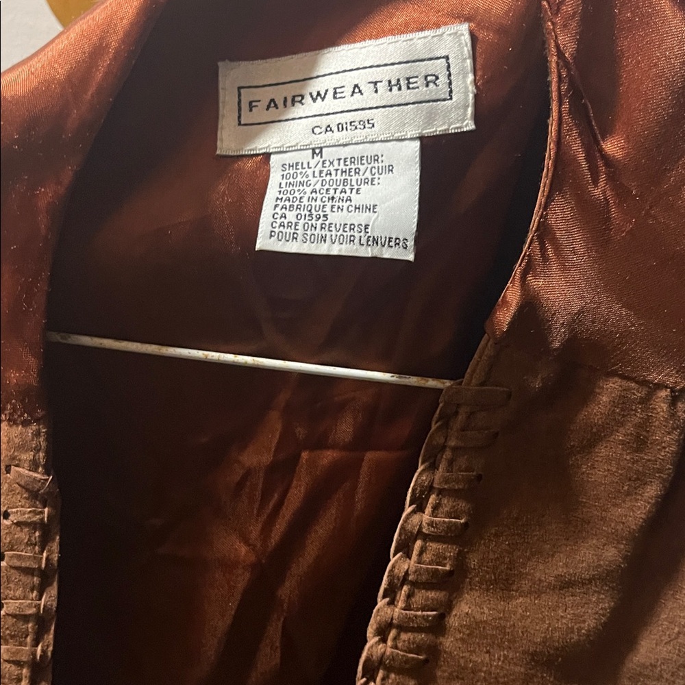 Vintage Fairweathers Suede Vest Brown Leather Boho Western Indie Sleaze Small - Picture 2 of 4